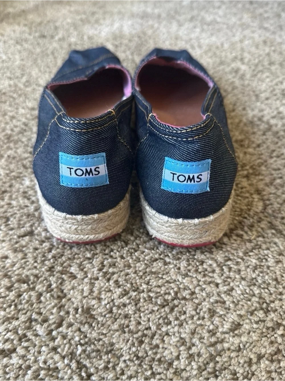 Toms Valencia Denim Blue Espadrille Slip-On